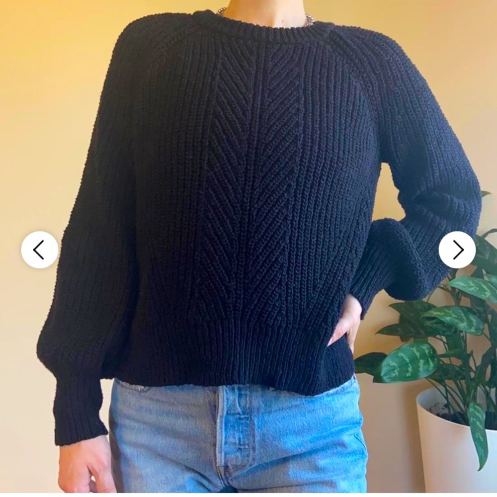 Women's Madewell Cable Black Sweater Size XS